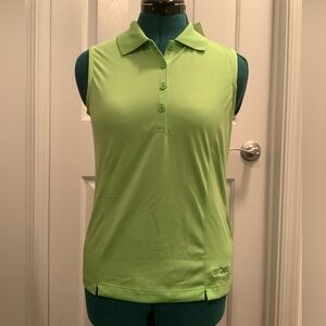 Norfolk Southern Women’s Pro Tour Tech Sleeveless Polo Golf Neon Green Sm Nwt